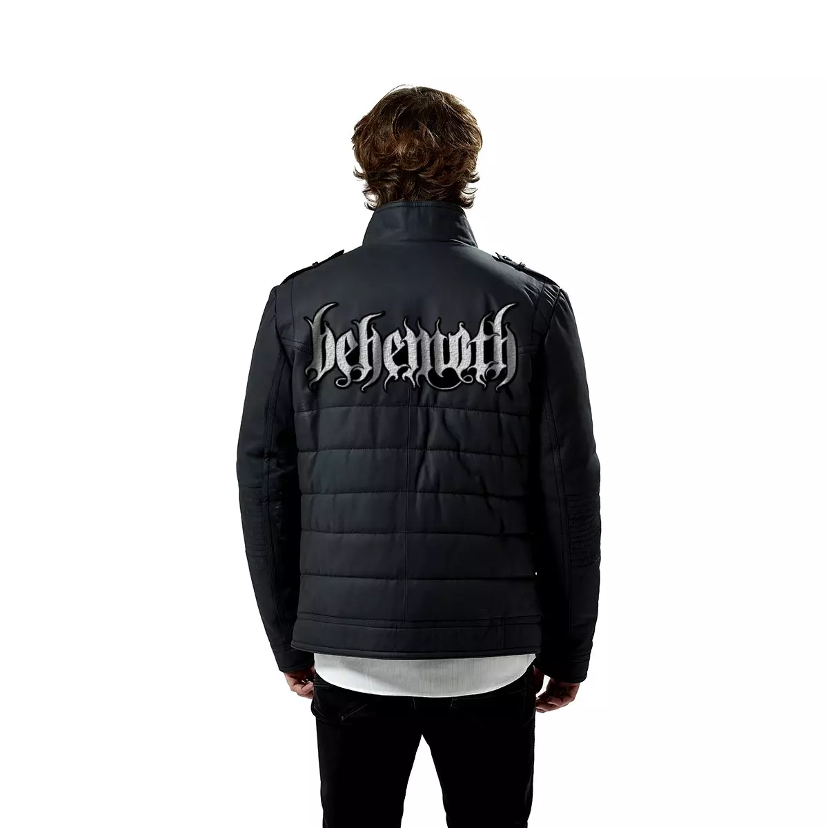 Behemoth Logo Patched Geniune Leather Jacket, Black Metal Merchandise - Image 2