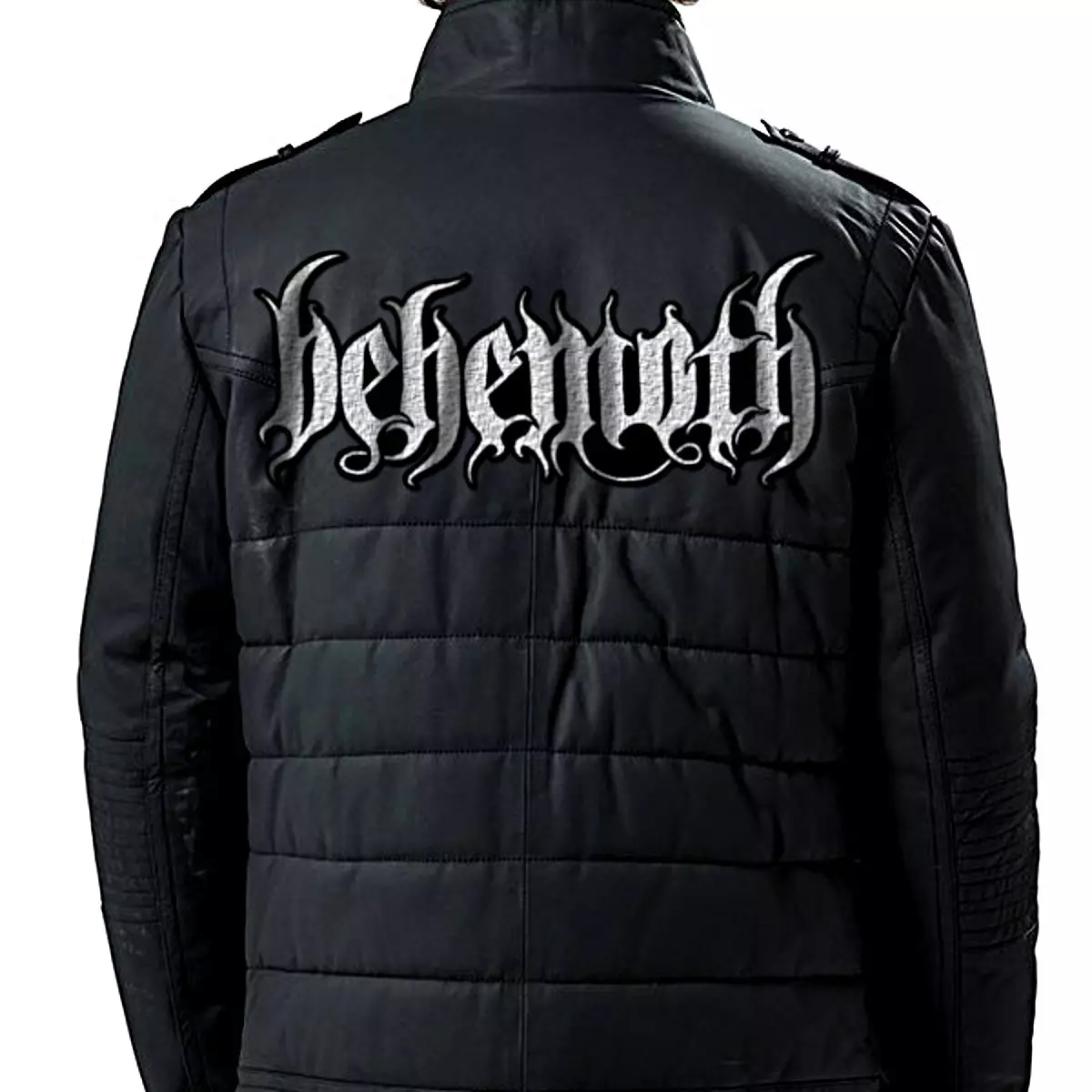 Behemoth Logo Patched Geniune Leather Jacket, Black Metal Merchandise