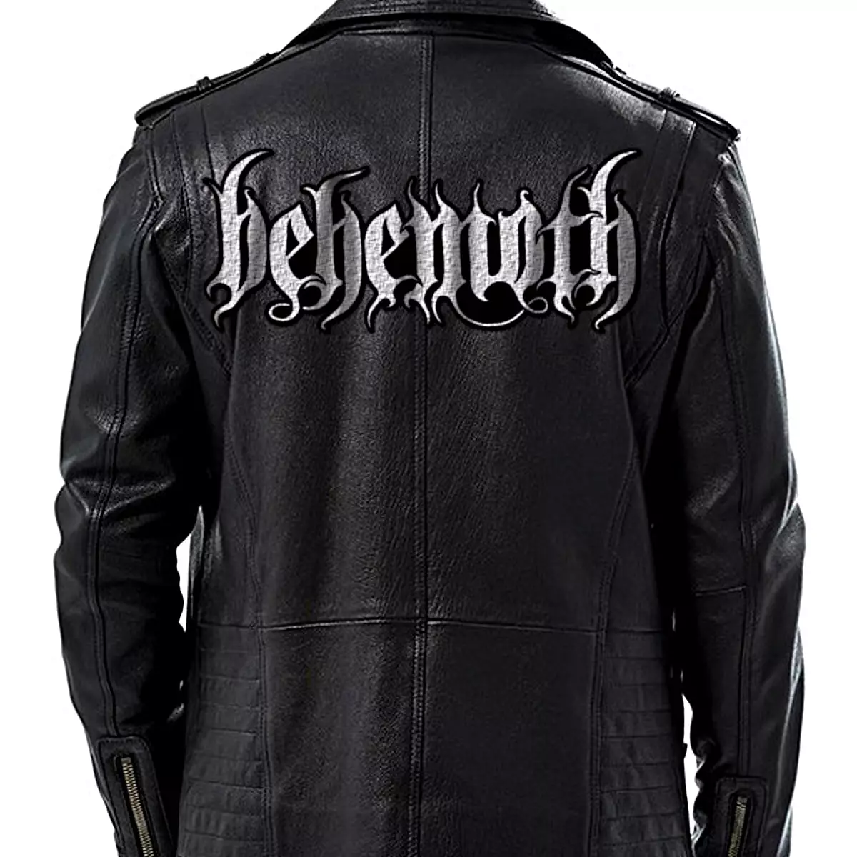 Behemoth Logo Patched Geniune Leather Jacket, Black Metal Merchandise