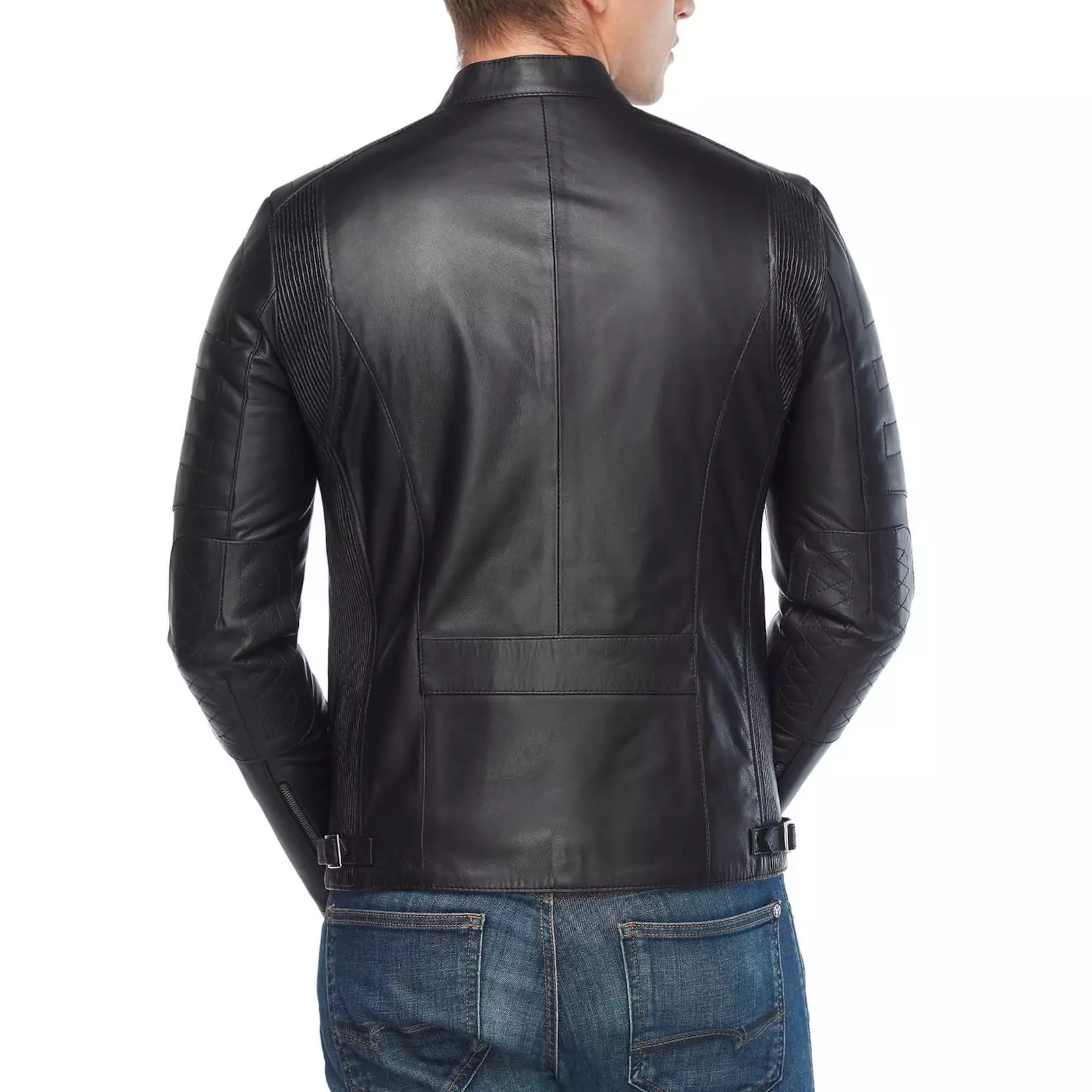 Goat Artwork Patched Black Genuine Leather Jacket, Black Metal Merchandise - Image 7