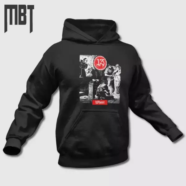 13 Whore Hoodie, 13 Hooded Sweatshirt, Sludge Metal, Doom Metal, Metal Merch