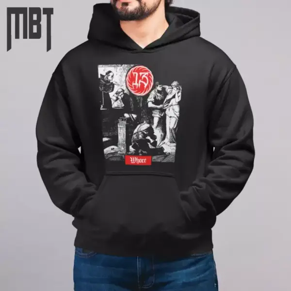 13 Whore Hoodie, 13 Hooded Sweatshirt, Sludge Metal, Doom Metal, Metal Merch - Image 2