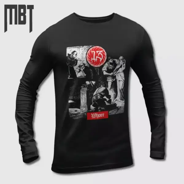 13 Whore Long Sleeve T-Shirt, 13 Long Sleeve Tee Shirt, Sludge Metal, Doom Metal, Metal Merch