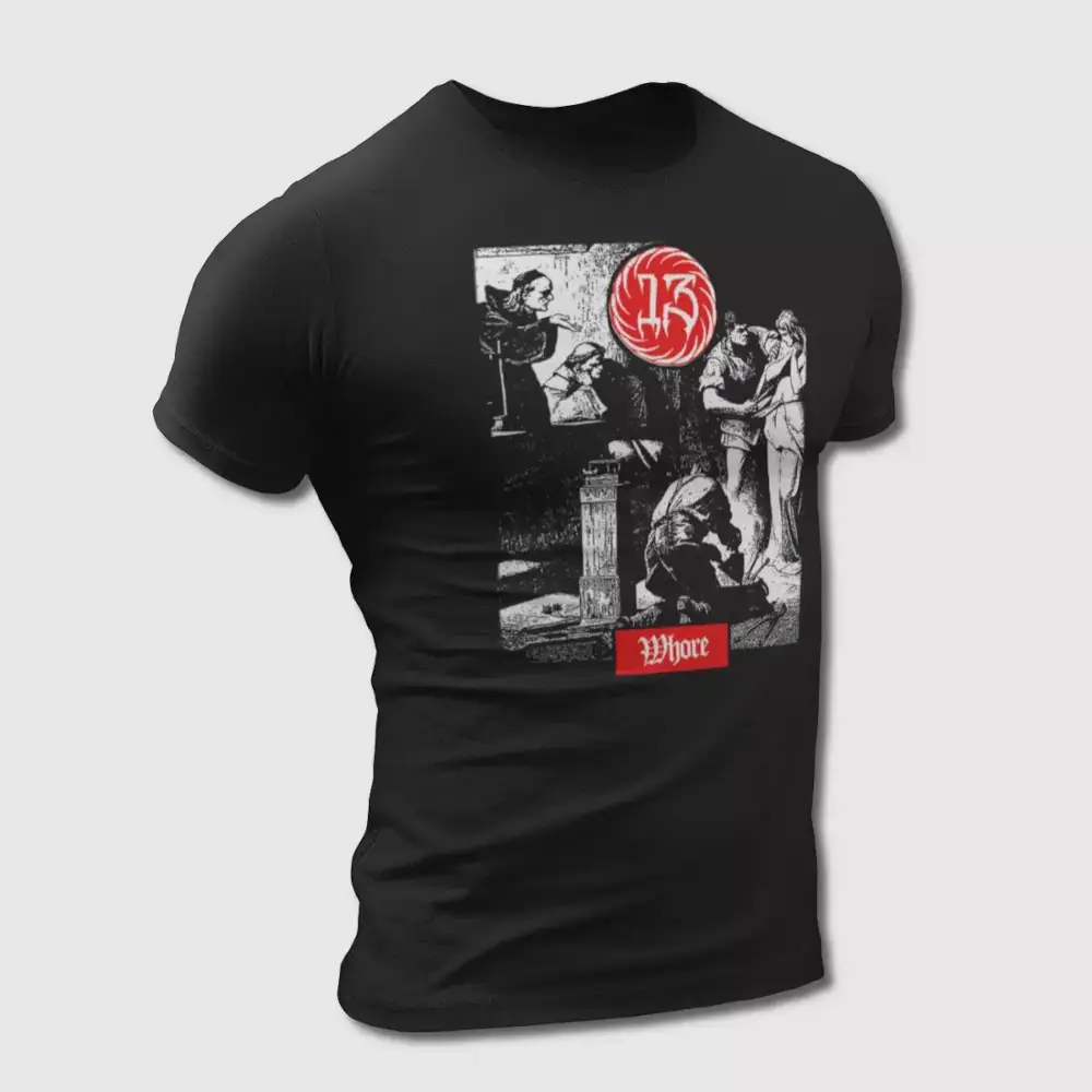 13 T-Shirt, 13 Whore Tee Shirt, Metal Merch, Sludge Metal, Doom Metal
