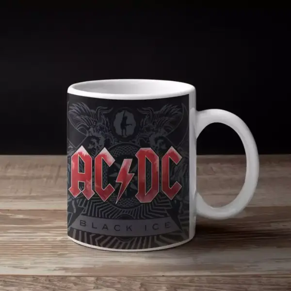 AC DC Band Coffee Mug, AC DC Black Ice Artwork Mug