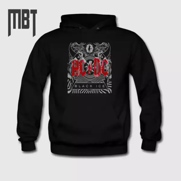 ACDC Hoodie, ACDC Black Ice Hooded Sweatshirt, Rock Merch, Hard Rock