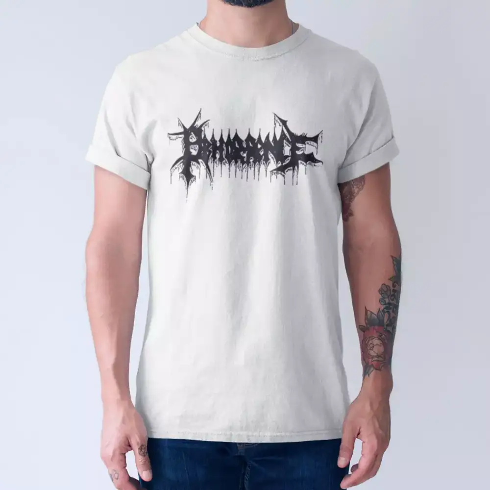 Abhorrence Band T-Shirt, Abhorrence Logo White Tee Shirt, Death Metal Merch - Image 4