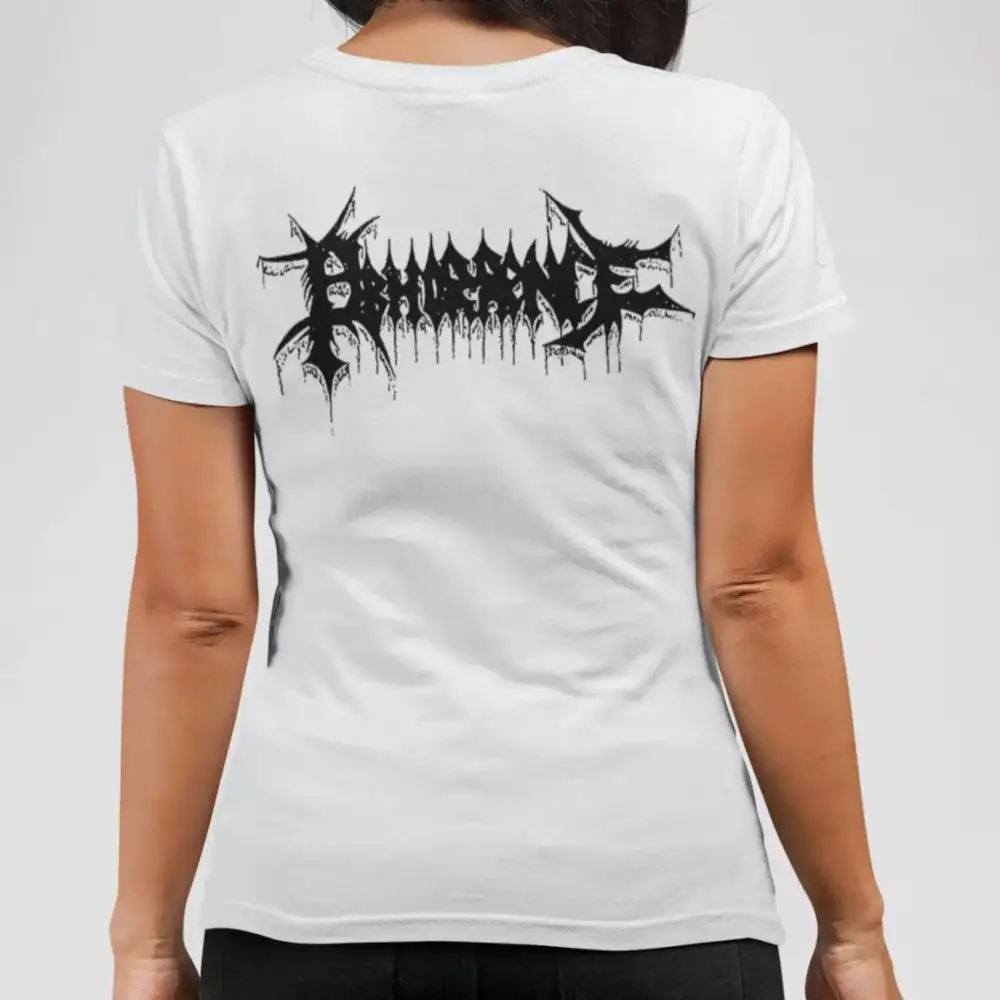 Abhorrence Band T-Shirt, Abhorrence Logo White Tee Shirt, Death Metal Merch - Image 2