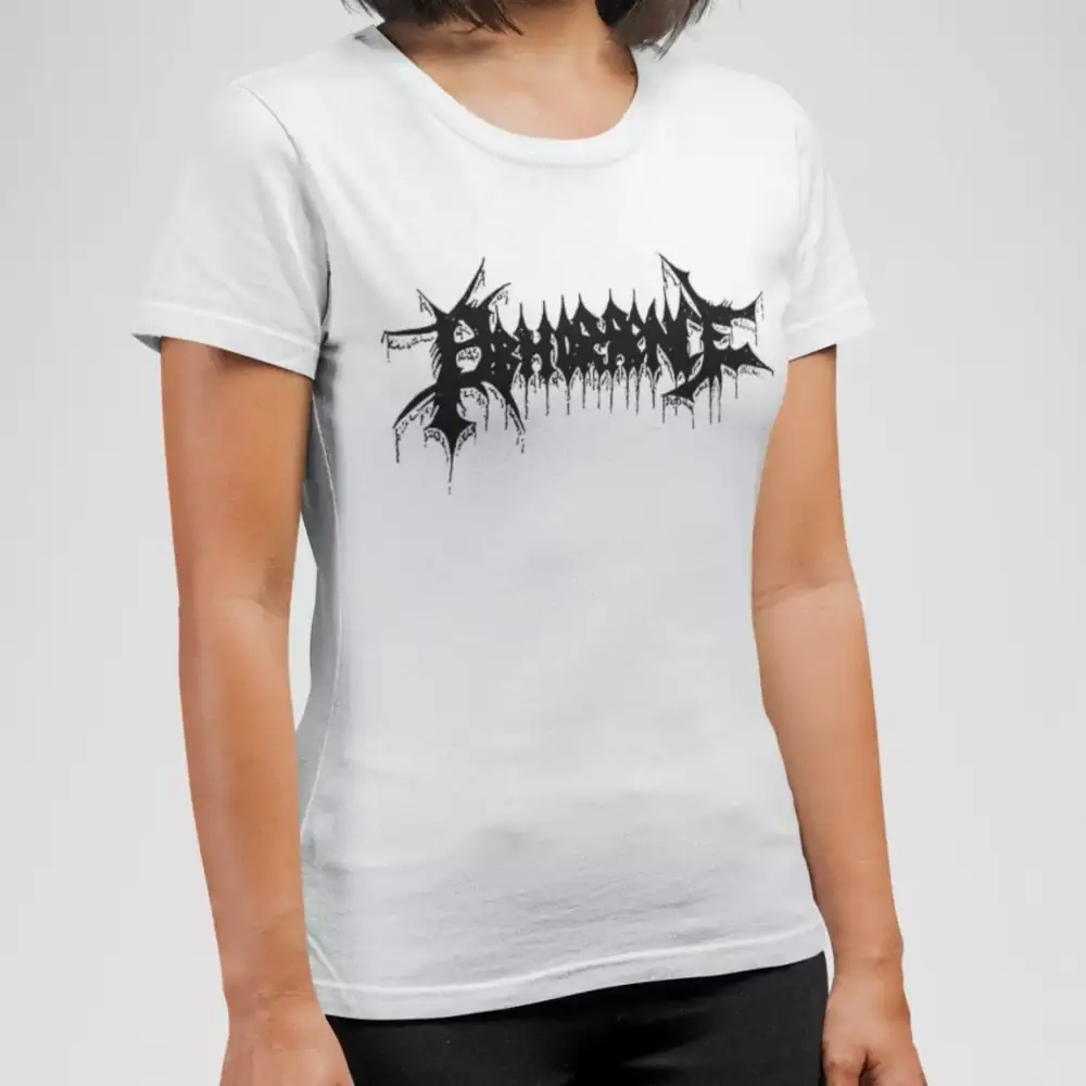 Abhorrence Band T-Shirt, Abhorrence Logo White Tee Shirt, Death Metal Merch