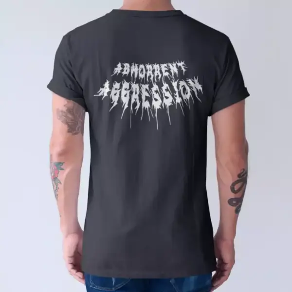 Abhorrent Aggression Band T-Shirt, Abhorrent Aggression Logo Black Tee Shirt, Death Metal Merch - Image 3