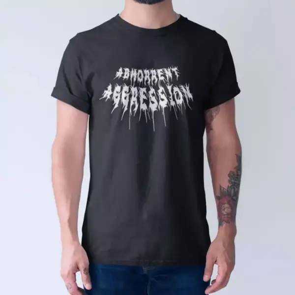 Abhorrent Aggression Band T-Shirt, Abhorrent Aggression Logo Black Tee Shirt, Death Metal Merch - Image 4
