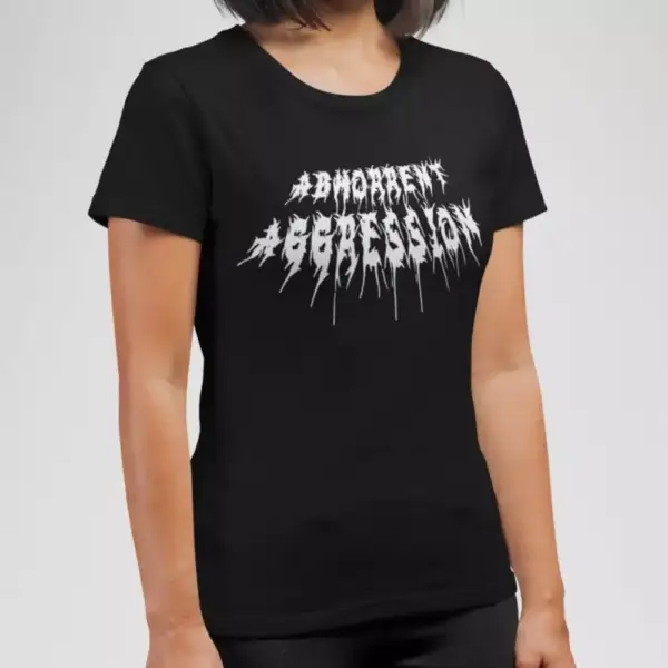 Abhorrent Aggression Band T-Shirt, Abhorrent Aggression Logo Black Tee Shirt, Death Metal Merch