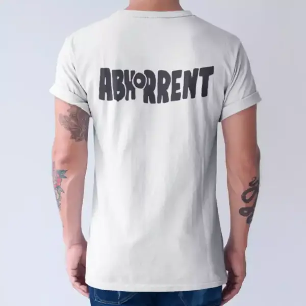 Abhorrent Band T-Shirt, Abhorrent Logo White Tee Shirt, Thrash Metal, Death Metal Merch - Image 3