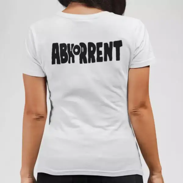 Abhorrent Band T-Shirt, Abhorrent Logo White Tee Shirt, Thrash Metal, Death Metal Merch - Image 2