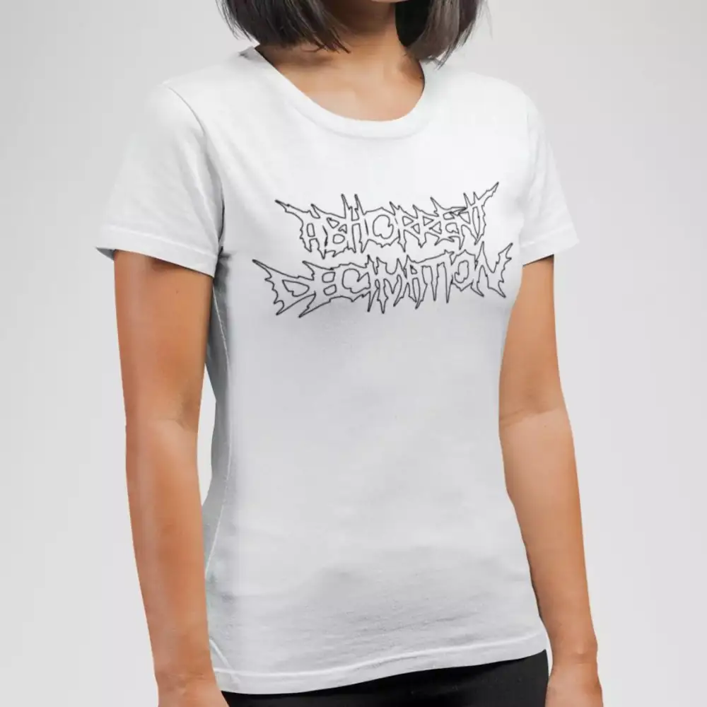 Abhorrent Decimation Band T-Shirt, Abhorrent Decimation Logo White Tee Shirt, Death Metal Merch - Image 2