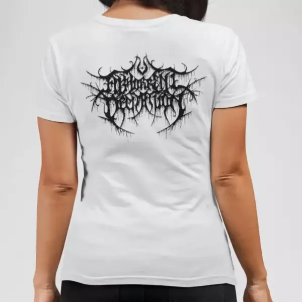 Abhorrent Decimation Band T-Shirt, Abhorrent Decimation Logo White Tee Shirt, Death Metal Merch - Image 2