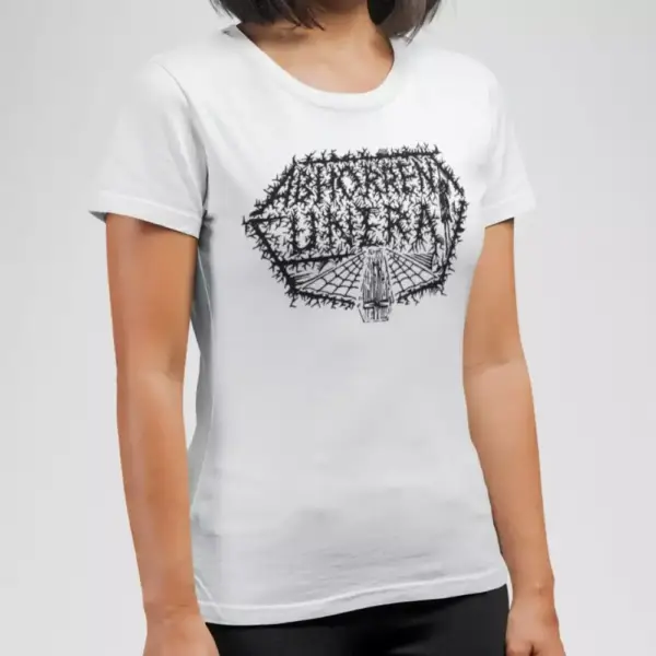 Abhorrent Funeral Band T-Shirt, Abhorrent Funeral Logo White Tee Shirt, Death Metal, Doom Metal Merch - Image 4