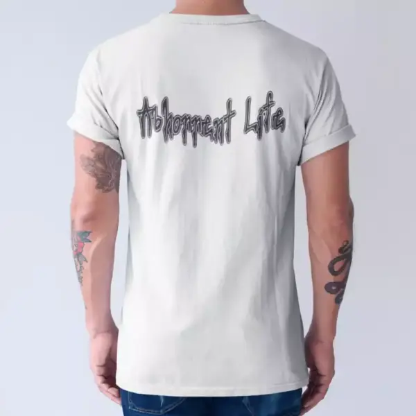 Abhorrent Life Band T-Shirt, Abhorrent Life Logo White Tee Shirt, Death Metal Merch