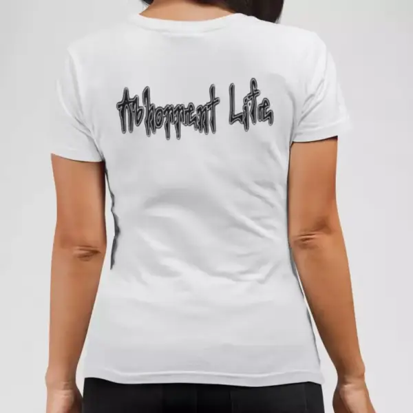 Abhorrent Life Band T-Shirt, Abhorrent Life Logo White Tee Shirt, Death Metal Merch - Image 3