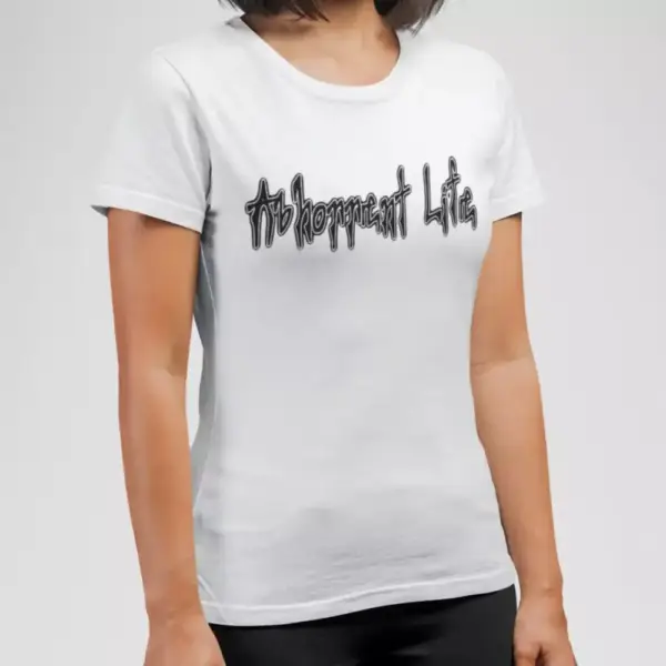 Abhorrent Life Band T-Shirt, Abhorrent Life Logo White Tee Shirt, Death Metal Merch - Image 4