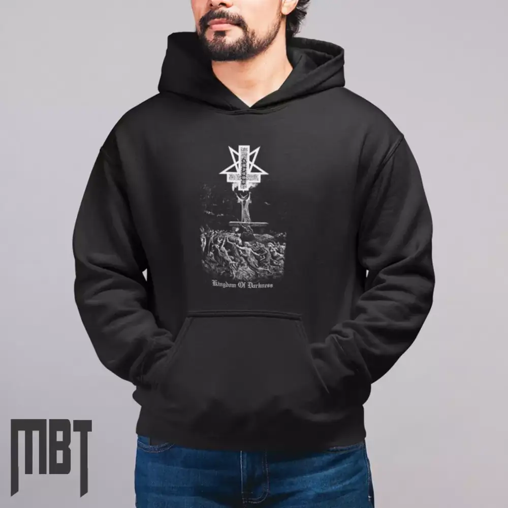 Abigor Band Hoodie, Abigor Kingdom Of Darkness Cover Hooded Sweatshirt, Black Metal Merch