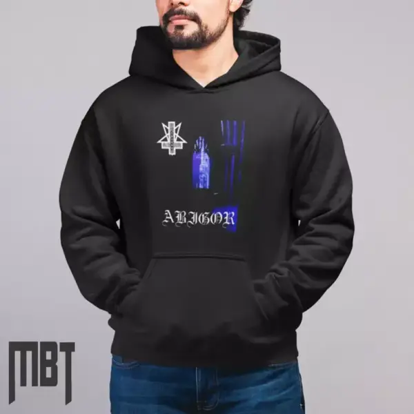 Abigor Band Hoodie, Abigor Nachthymnen Cover Hooded Sweatshirt, Black Metal Merch
