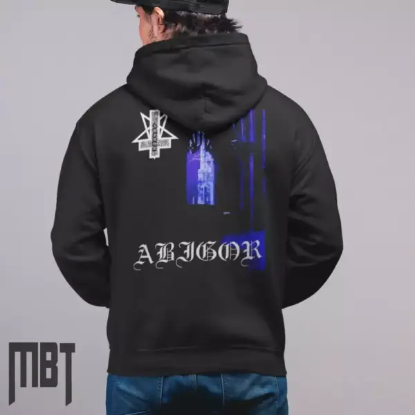 Abigor Band Hoodie, Abigor Nachthymnen Cover Hooded Sweatshirt, Black Metal Merch - Image 2