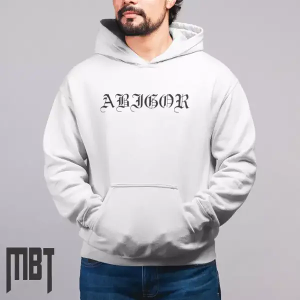 Abigor Band Hoodie, Abigor Text Logo Hooded Sweatshirt, Black Metal Merch