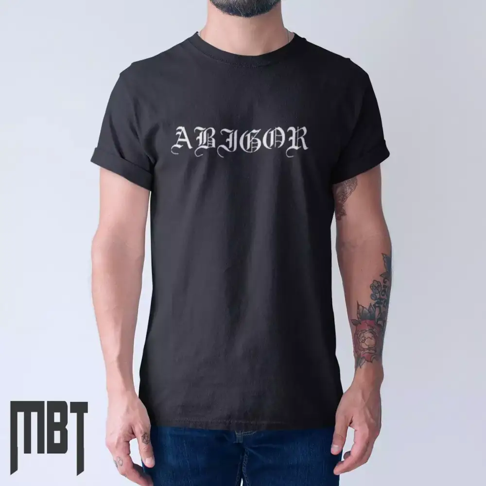 Abigor Band T-Shirt, Abigor Text Logo Tee-Shirt, Black Metal Merch