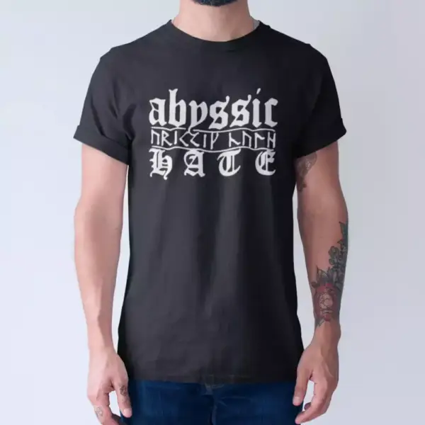 Abyssic Hate Band T-Shirt, Abyssic Hate Logo Tee Shirt, Black Metal Merchandise