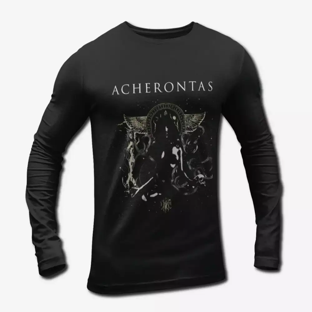Acherontas Ma-IoN Long Sleeve T-Shirt, Black Metal Merch