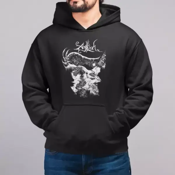 Agalloch Logo Hoodie, Agalloch Hooded Sweatshirt, Metal Merch - Image 2