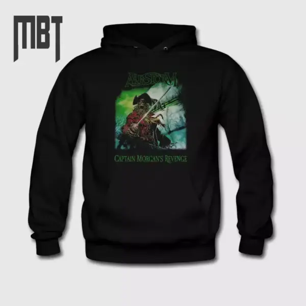 Alestorm Hoodie, Alestorm Captain Morgan's Revenge Hoded Sweatshirt, Power Metal, Folk Metal, Pirate Metal