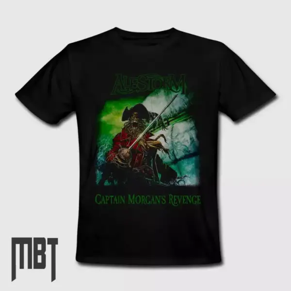 Alestorm T-Shirt, Alestorm Captain Morgan's Revenge Tee-Shirt, Power Metal, Folk Metal, Pirate Metal