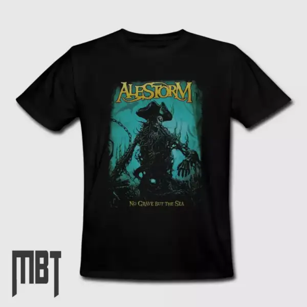 Alestorm T-Shirt, Alestorm No Grave But The Sea Tee-Shirt, Power Metal, Folk Metal, Pirate Metal