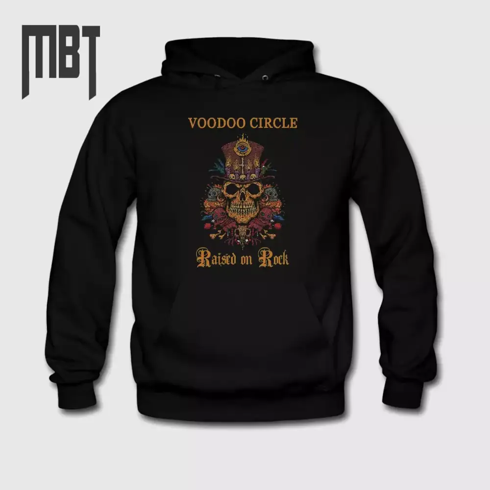 Alex Beyrodt's Voodoo Circle Hoodie, Voodoo Circle Rised on Rock Hooded Sweatshirt, Hard Rock, Heavy Metal