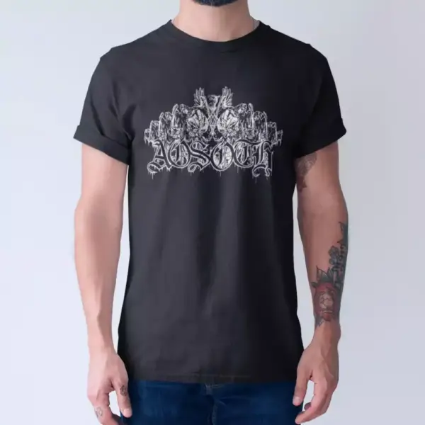 Aosoth Band T-Shirt, Aosoth Logo Black Tee Shirt, Black Metal, France