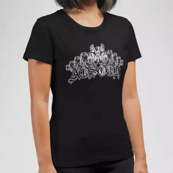 Aosoth Band T-Shirt, Aosoth Logo Black Tee Shirt, Black Metal, France - Image 4