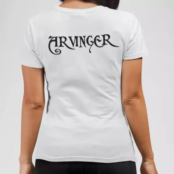 Arvinger Band T-Shirt, Arvinger Logo White Tee Shirt, Folk Metal, Viking Metal, Black Metal Merchandise - Image 3