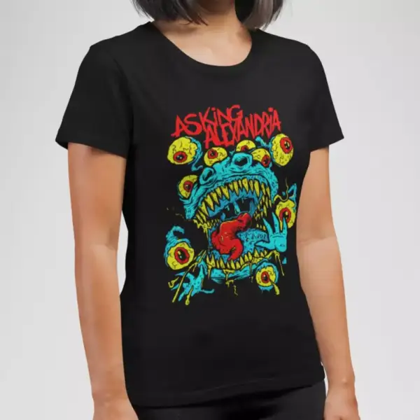 Asking Alexandria Band T-Shirt, Asking Alexandria Artwork Black Tee Shirt, Metalcore, Heavy Metal, Hard Rock Merchandise - Image 2
