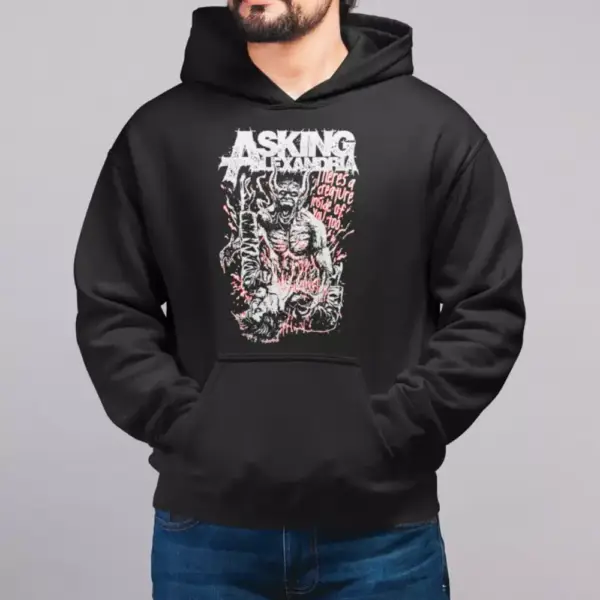 Asking Alexandria Hoodie Artwork, Heavy Metal Merch