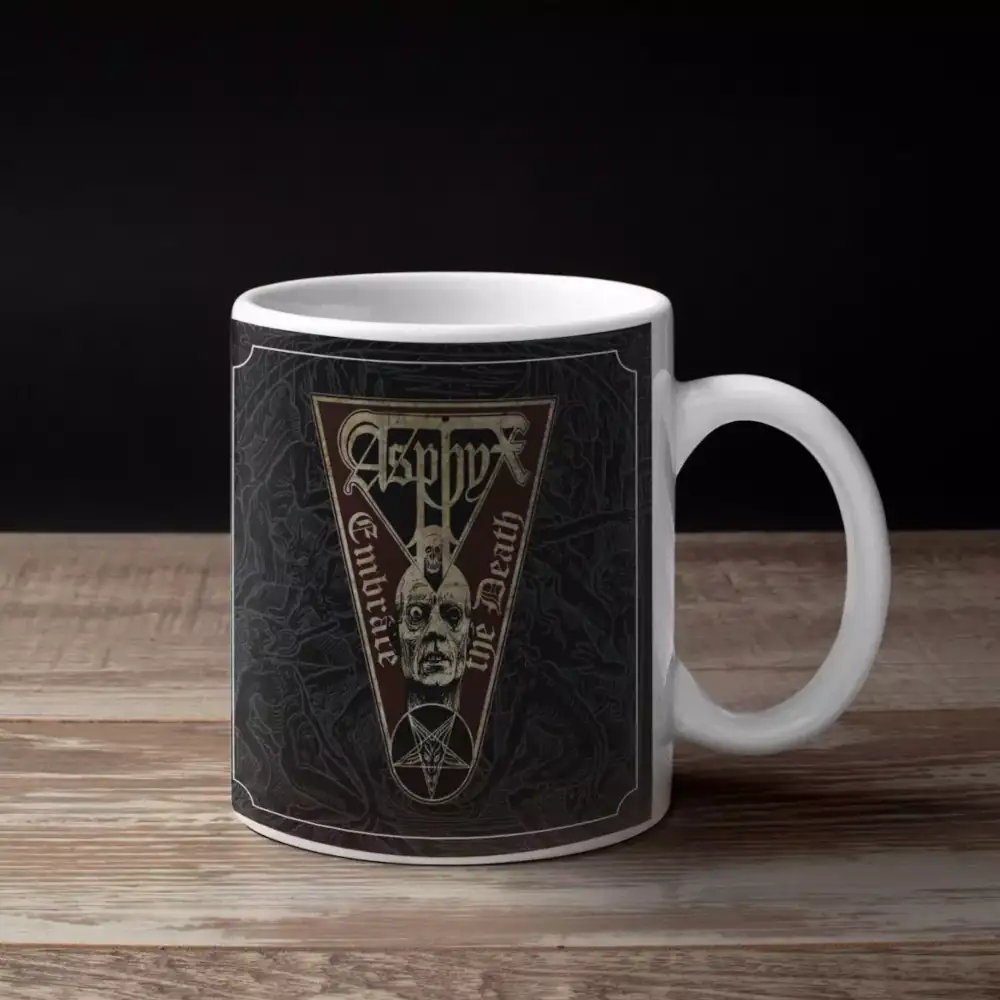 Asphyx Band Coffee Mug, Asphyx Embrace the Death Cover Artwork Mug