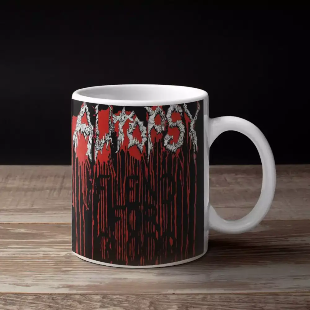 Autopsy Band Coffee Mug, Autopsy Fiend for Blood Cover Artwork Mug