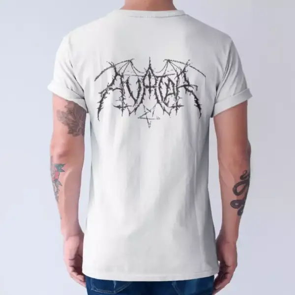 Avatar Band T-Shirt, Avatar Logo White Tee Shirt, Symphonic Black Metal, Gothic Metal Merchandise - Image 4
