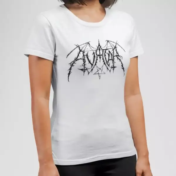 Avatar Band T-Shirt, Avatar Logo White Tee Shirt, Symphonic Black Metal, Gothic Metal Merchandise