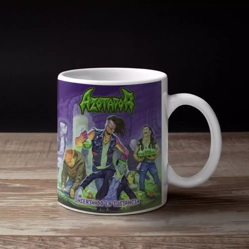 Azotador Band Coffee Mug, Azotador Insertando La Substancia Cover Artwork Mug