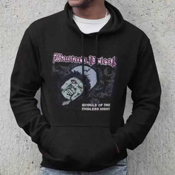 Bastard Priest Hoodie, Bastard Priest Ghouls of the Endless Night Hooded Sweatshirt, Death Metal Merch - Image 2