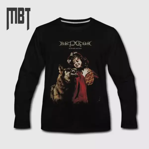 Belakor Band Long Sleeve T-Shirt, Be'lakor Of Breath And Bone Cover Long Sleeve Tee-Shirt, Melodic Death Metal Merch