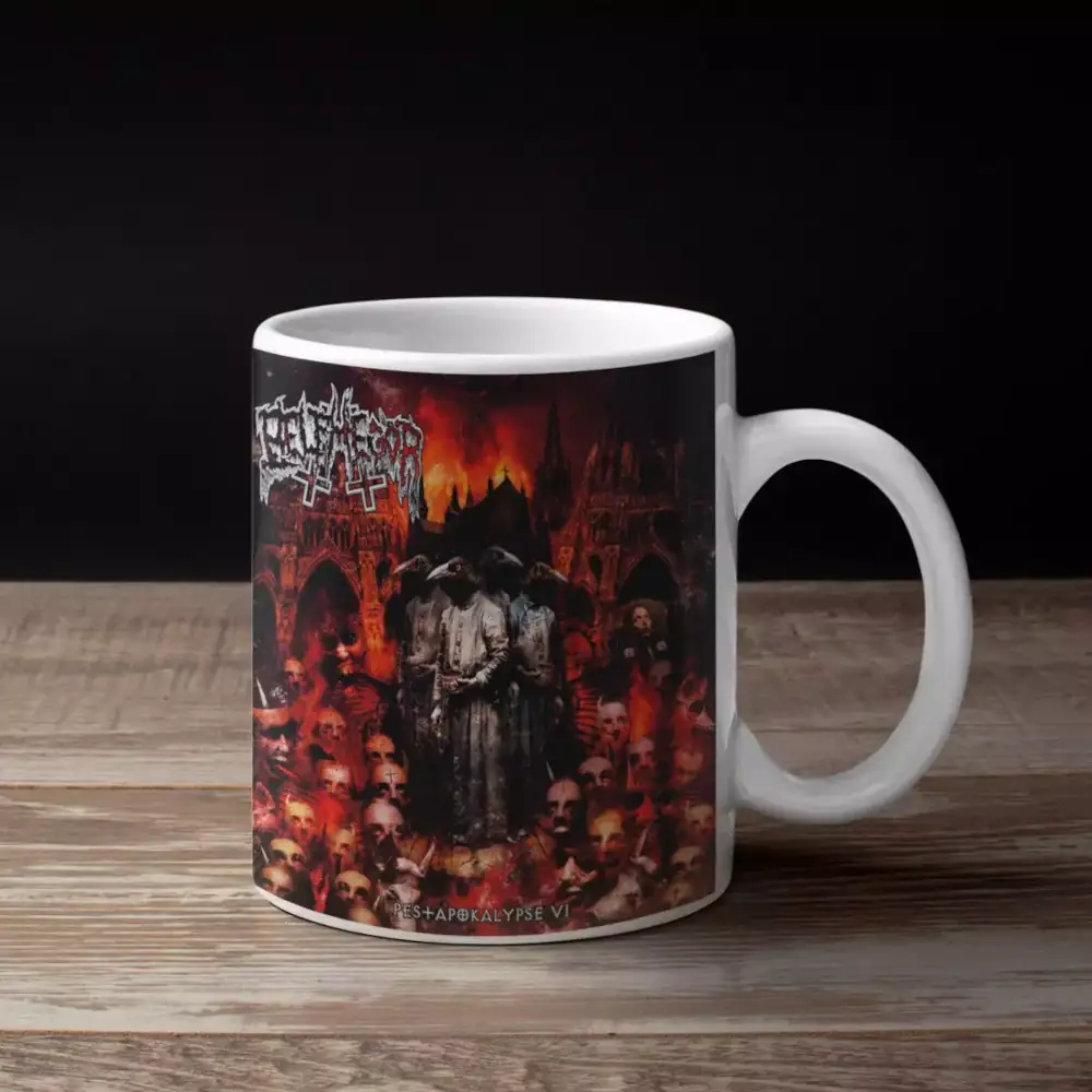 Belphegor Band Coffee Mug, Belphegor Pestapokalypse VI Cover Artwork Mug