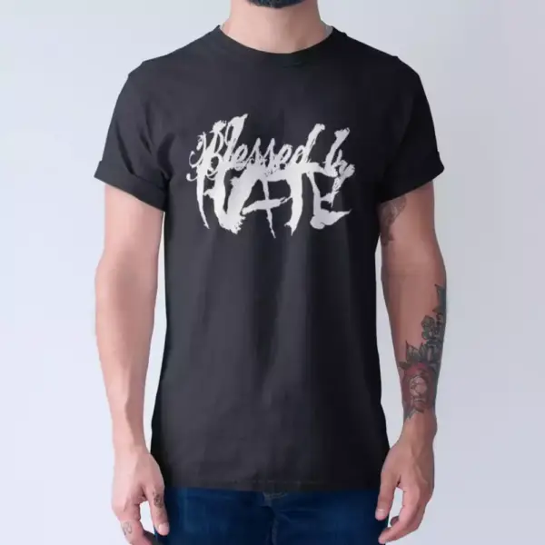Blessed by Hate Band T-Shirt, Blessed by Hate Logo Black Tee Shirt, Metalcore, Deathcore Merchandise - Image 2